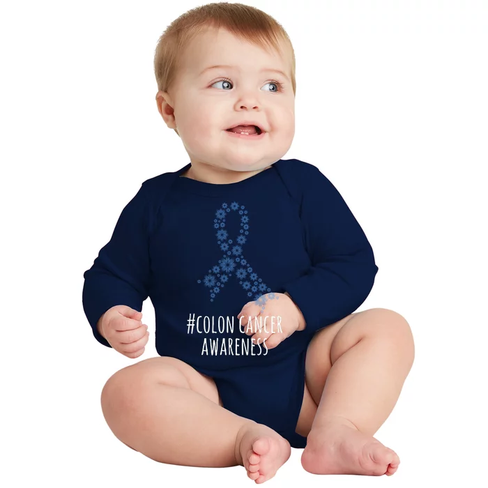 Colon Cancer Awareness Ribbon Baby Long Sleeve Bodysuit