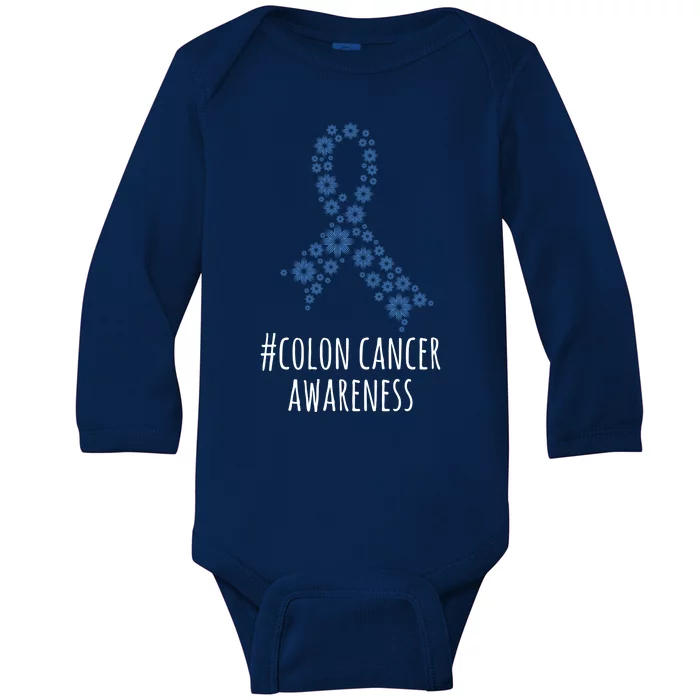 Colon Cancer Awareness Ribbon Baby Long Sleeve Bodysuit