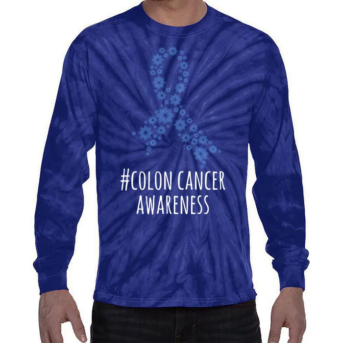 Colon Cancer Awareness Ribbon Tie-Dye Long Sleeve Shirt