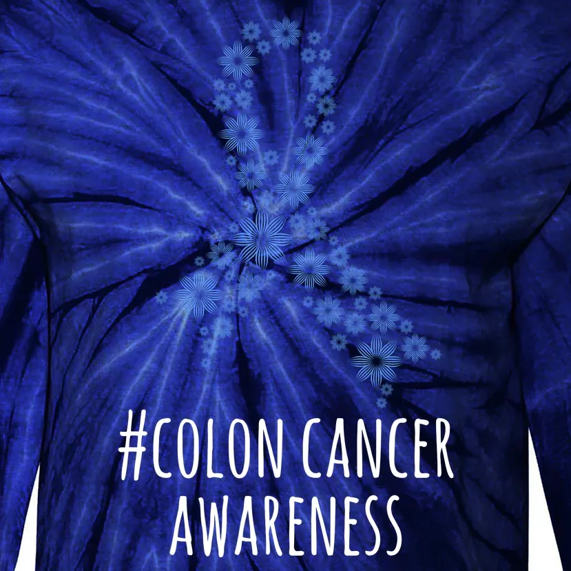 Colon Cancer Awareness Ribbon Tie-Dye Long Sleeve Shirt