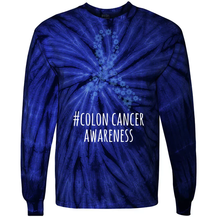 Colon Cancer Awareness Ribbon Tie-Dye Long Sleeve Shirt