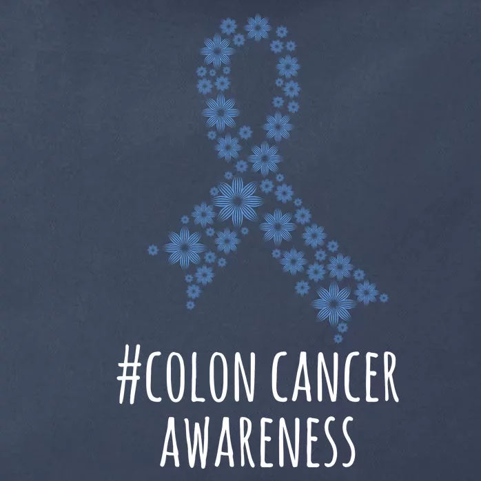 Colon Cancer Awareness Ribbon Zip Tote Bag