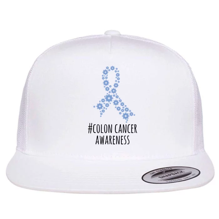 Colon Cancer Awareness Ribbon Flat Bill Trucker Hat