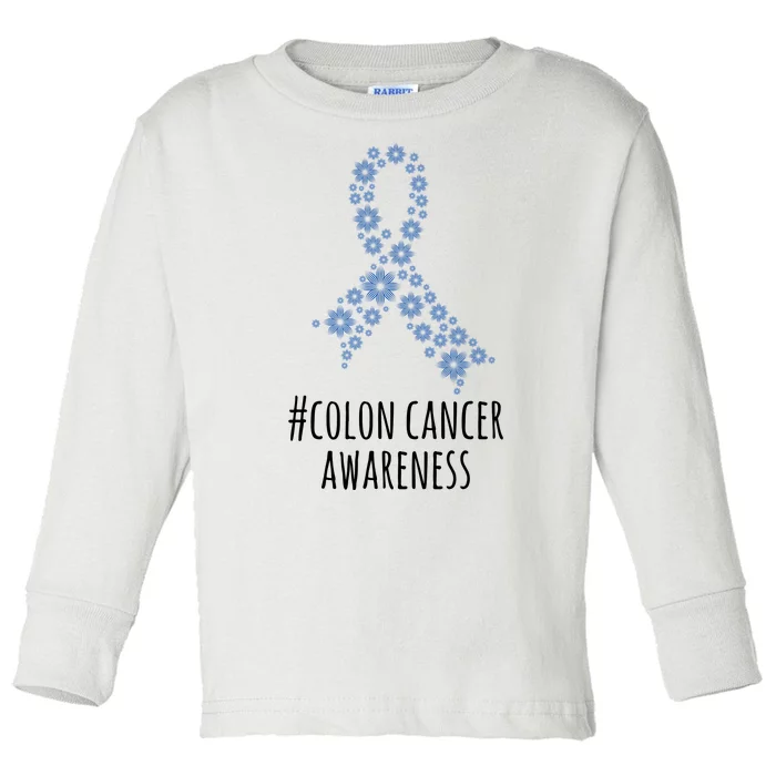 Colon Cancer Awareness Ribbon Toddler Long Sleeve Shirt