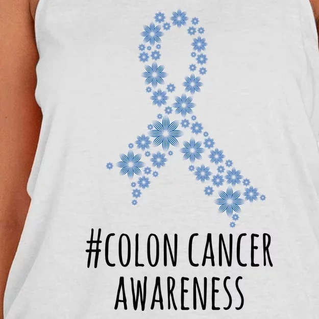 Colon Cancer Awareness Ribbon Women's Knotted Racerback Tank