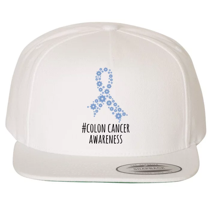 Colon Cancer Awareness Ribbon Wool Snapback Cap