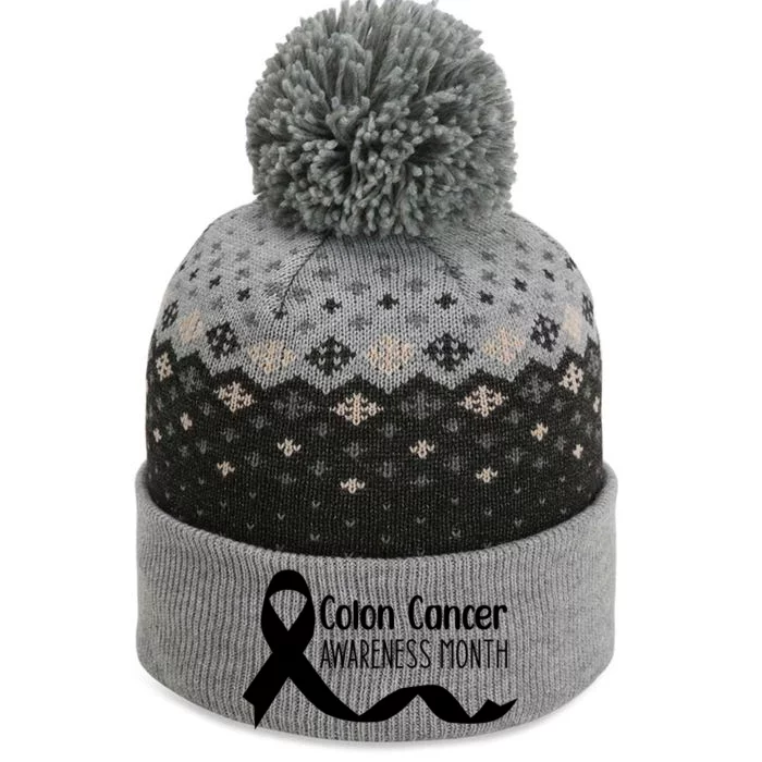 Colon Cancer Awareness Month Black The Baniff Cuffed Pom Beanie