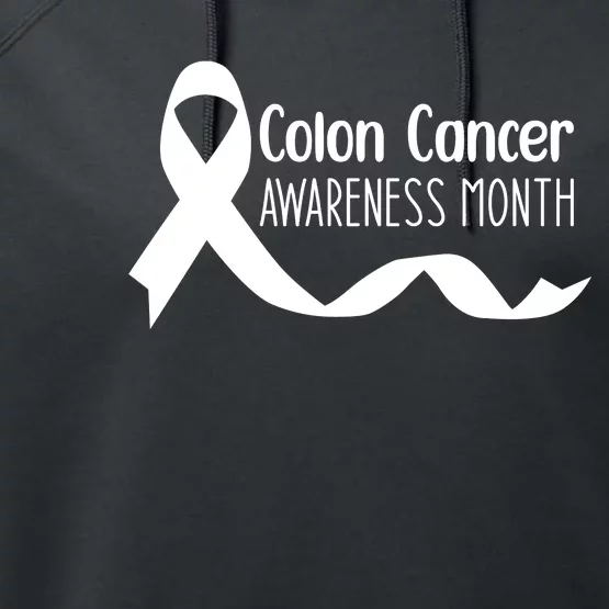 Colon Cancer Awareness Month Black Performance Fleece Hoodie