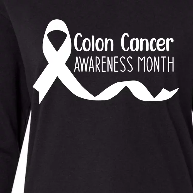 Colon Cancer Awareness Month Black Womens Cotton Relaxed Long Sleeve T-Shirt