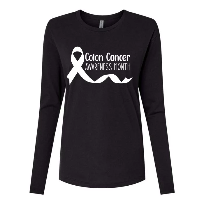 Colon Cancer Awareness Month Black Womens Cotton Relaxed Long Sleeve T-Shirt