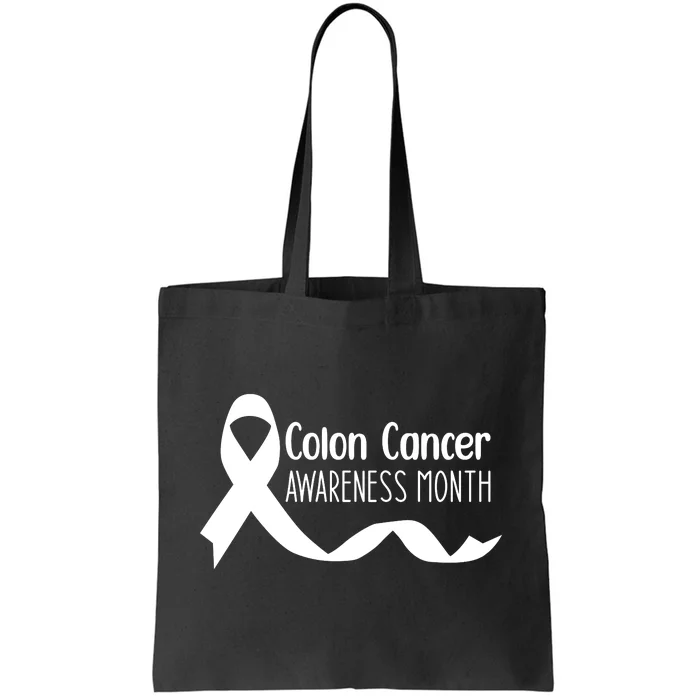 Colon Cancer Awareness Month Black Tote Bag