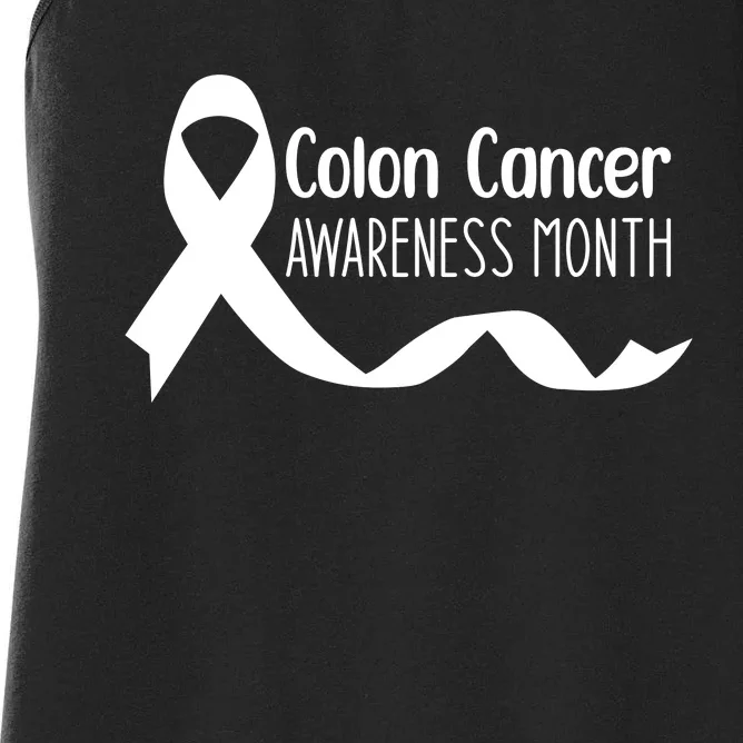 Colon Cancer Awareness Month Black Women's Racerback Tank