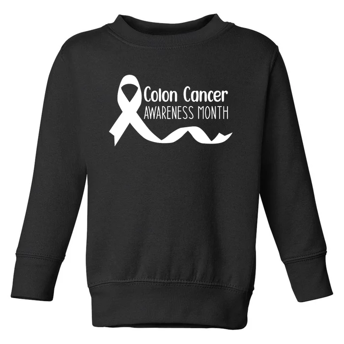 Colon Cancer Awareness Month Black Toddler Sweatshirt