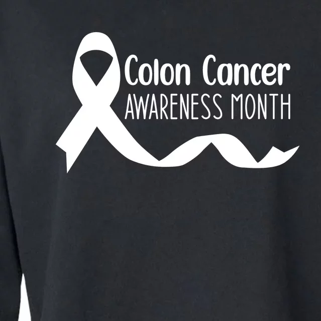 Colon Cancer Awareness Month Black Cropped Pullover Crew