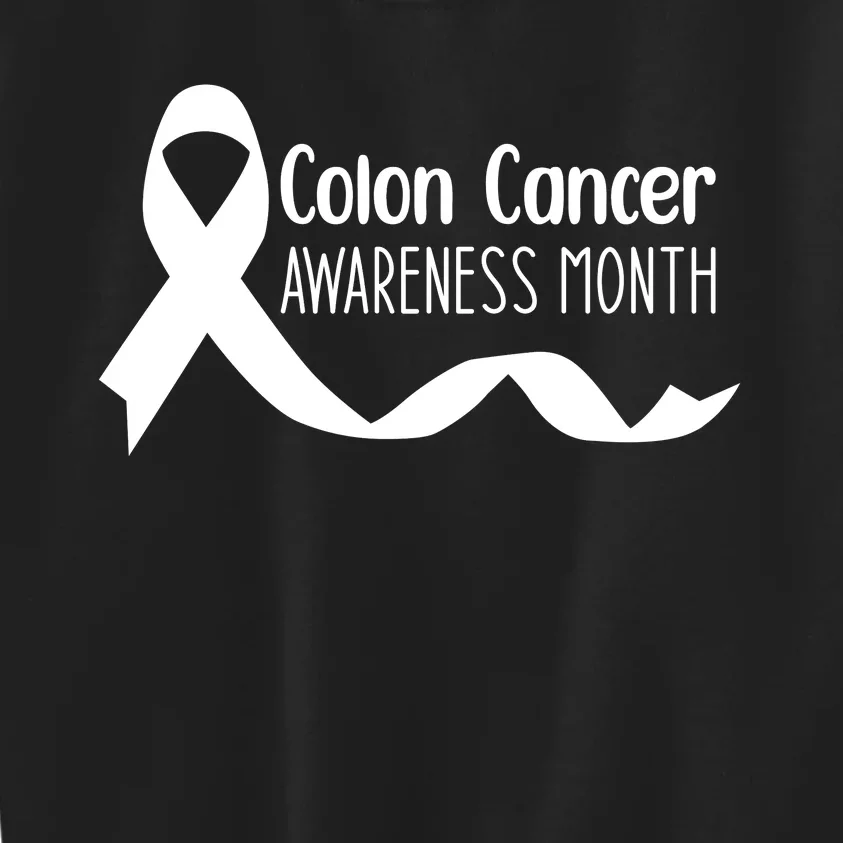 Colon Cancer Awareness Month Black Kids Sweatshirt