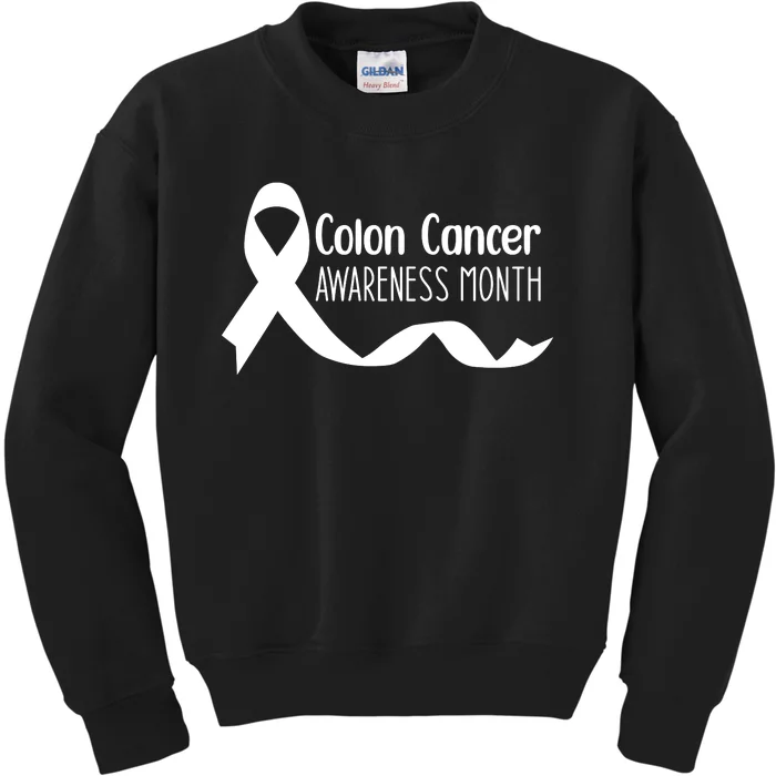 Colon Cancer Awareness Month Black Kids Sweatshirt