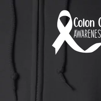 Colon Cancer Awareness Month Black Full Zip Hoodie