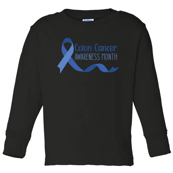 Colon Cancer Awareness Month Toddler Long Sleeve Shirt