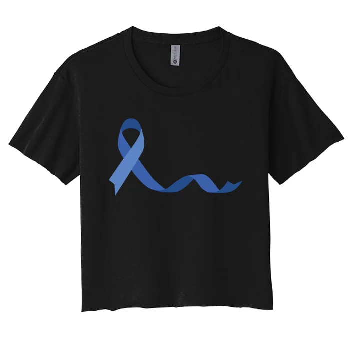 Colon Cancer Awareness Ribbon Women's Crop Top Tee