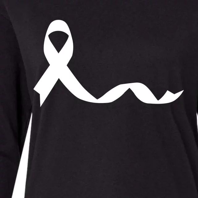 Colon Cancer Awareness Ribbon Black Womens Cotton Relaxed Long Sleeve T-Shirt