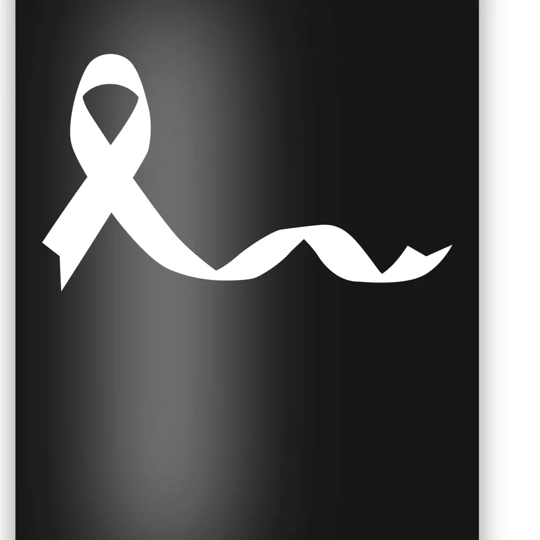 Colon Cancer Awareness Ribbon Black Poster