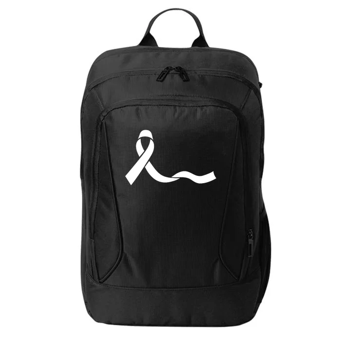 Colon Cancer Awareness Ribbon Black City Backpack