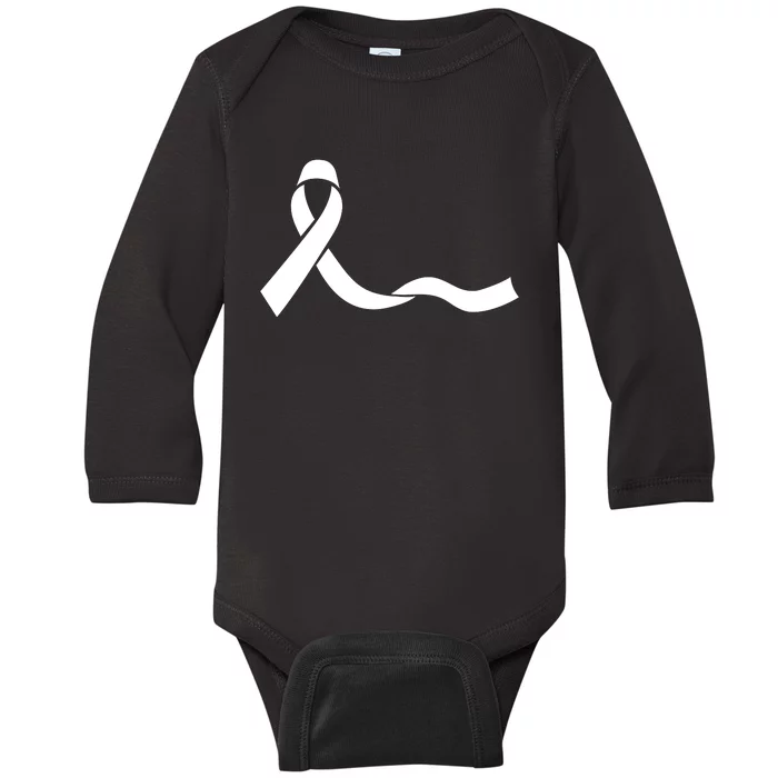 Colon Cancer Awareness Ribbon Black Baby Long Sleeve Bodysuit