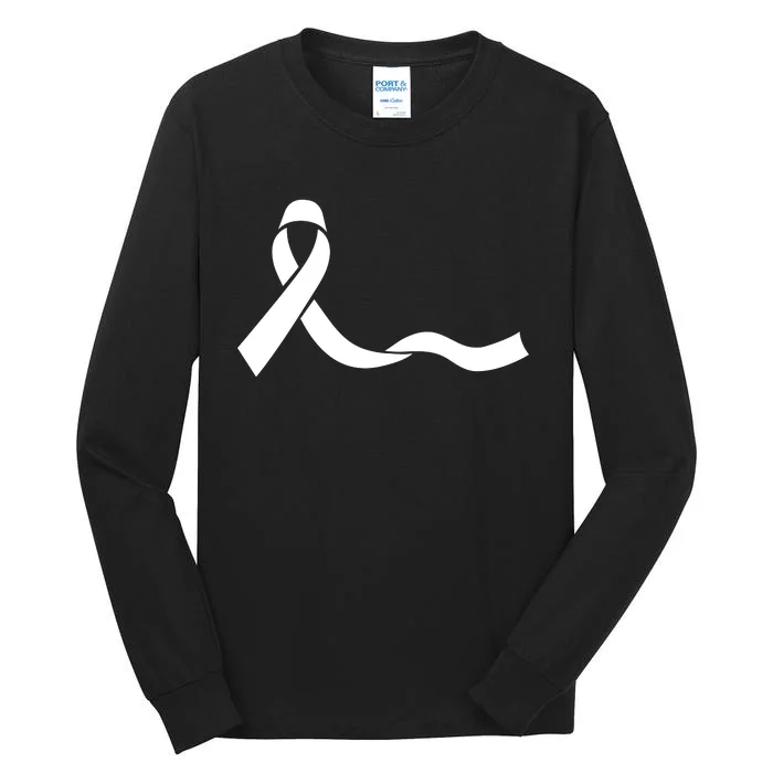 Colon Cancer Awareness Ribbon Black Tall Long Sleeve T-Shirt