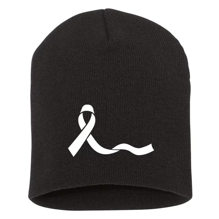 Colon Cancer Awareness Ribbon Black Short Acrylic Beanie