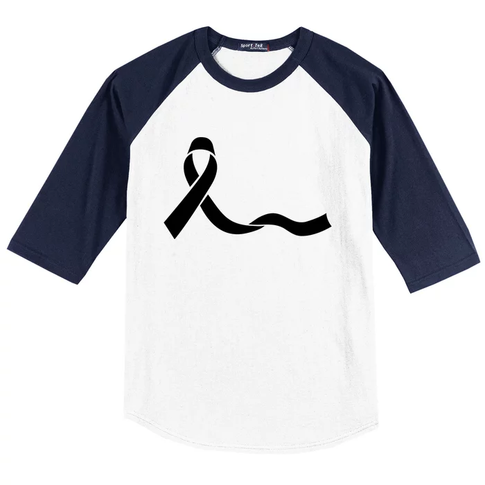 Colon Cancer Awareness Ribbon Black Baseball Sleeve Shirt