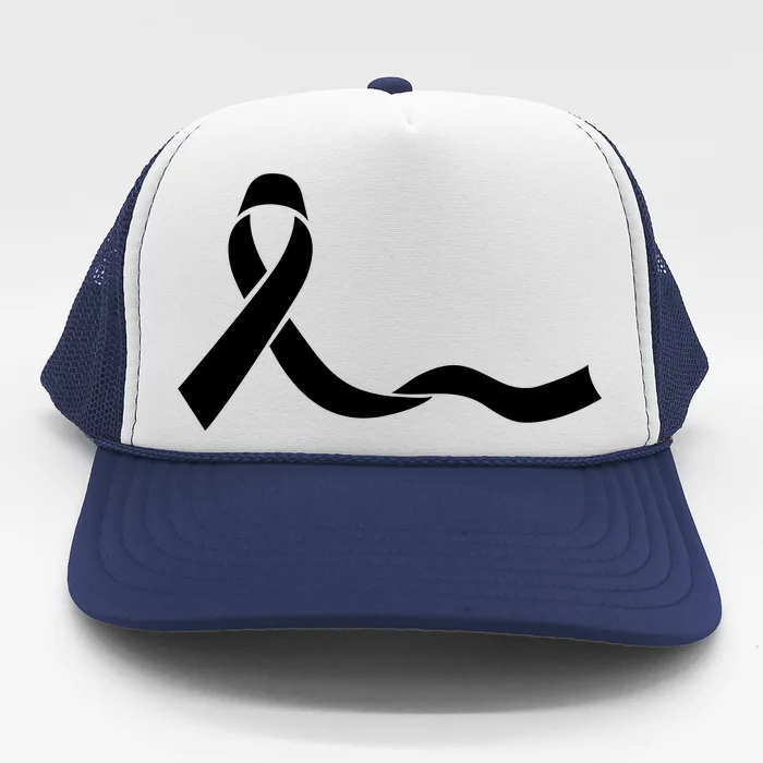 Colon Cancer Awareness Ribbon Black Trucker Hat