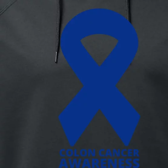 Colon Cancer Awareness Ribbon Performance Fleece Hoodie