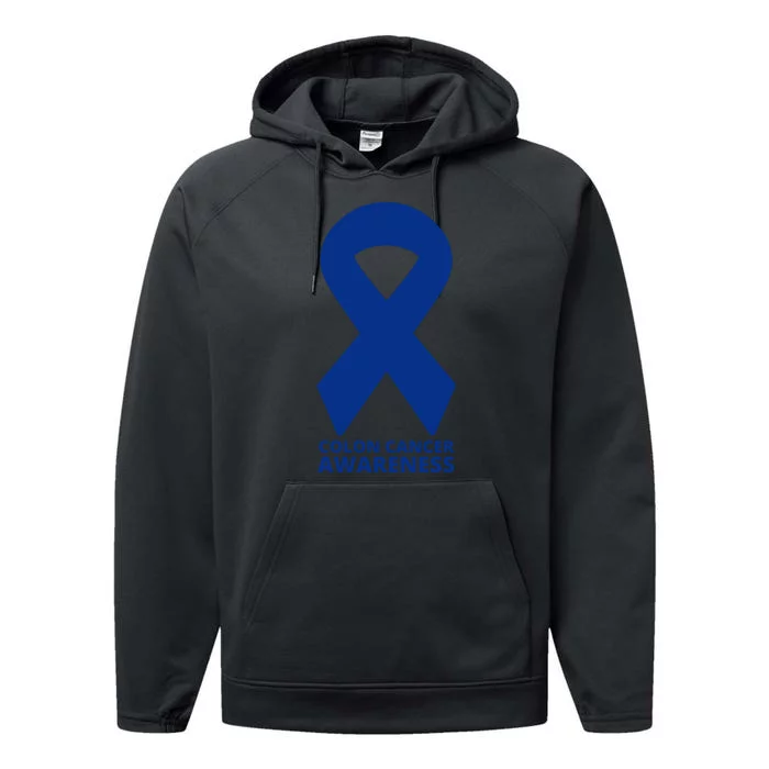 Colon Cancer Awareness Ribbon Performance Fleece Hoodie