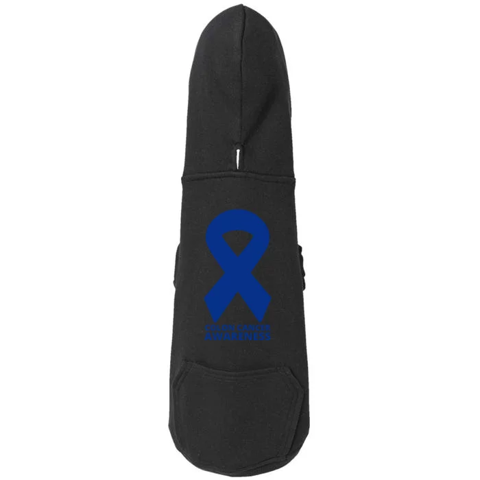 Colon Cancer Awareness Ribbon Doggie 3-End Fleece Hoodie