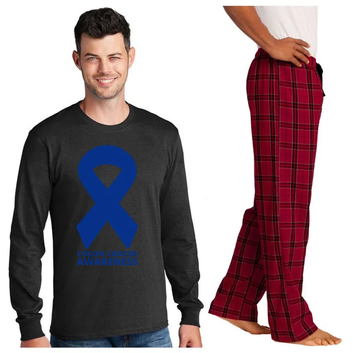 Colon Cancer Awareness Ribbon Long Sleeve Pajama Set