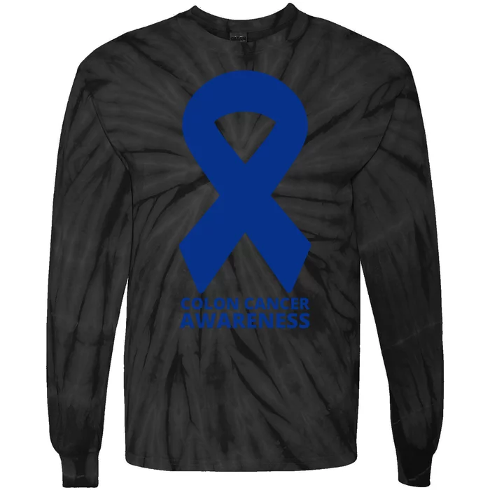 Colon Cancer Awareness Ribbon Tie-Dye Long Sleeve Shirt