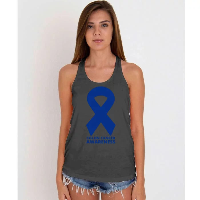 Colon Cancer Awareness Ribbon Women's Knotted Racerback Tank