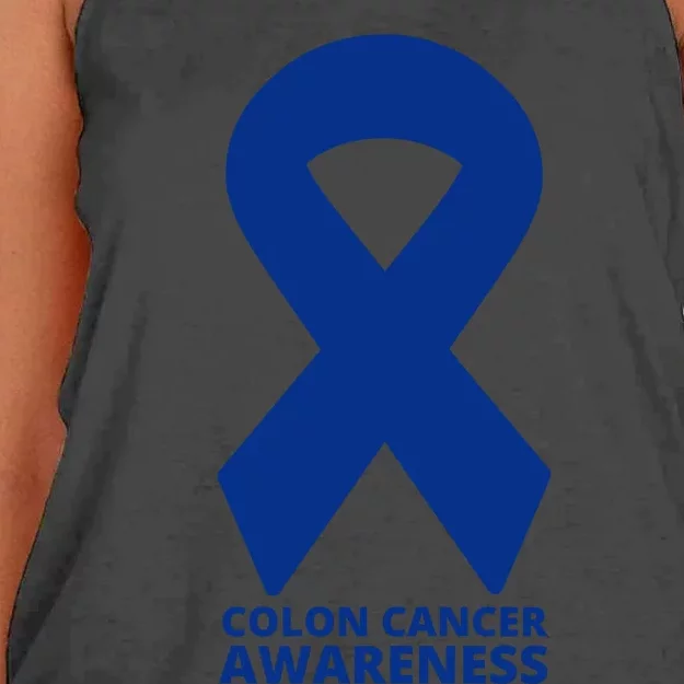 Colon Cancer Awareness Ribbon Women's Knotted Racerback Tank