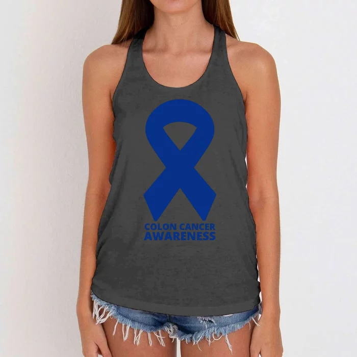 Colon Cancer Awareness Ribbon Women's Knotted Racerback Tank