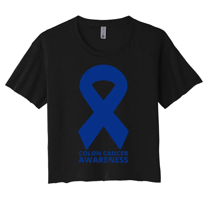 Colon Cancer Awareness Ribbon Women's Crop Top Tee