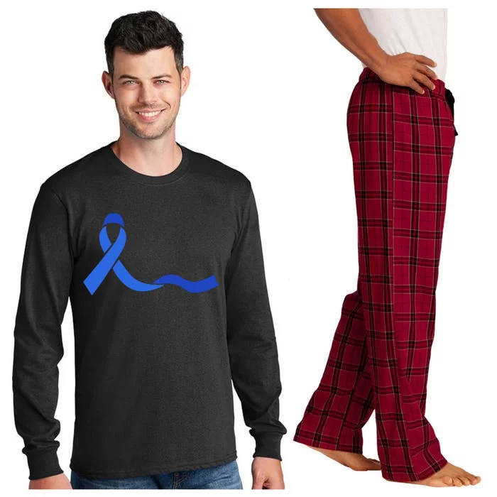 Colon Cancer Awareness Ribbon Long Sleeve Pajama Set