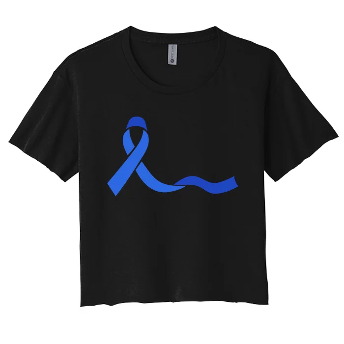 Colon Cancer Awareness Ribbon Women's Crop Top Tee