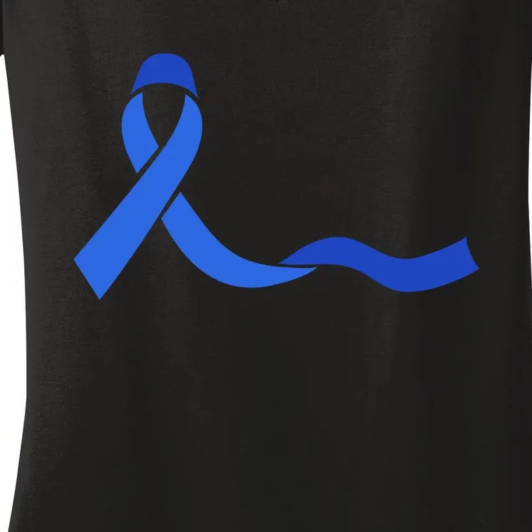 Colon Cancer Awareness Ribbon Women's V-Neck T-Shirt