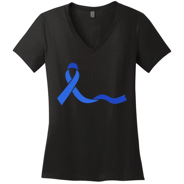 Colon Cancer Awareness Ribbon Women's V-Neck T-Shirt