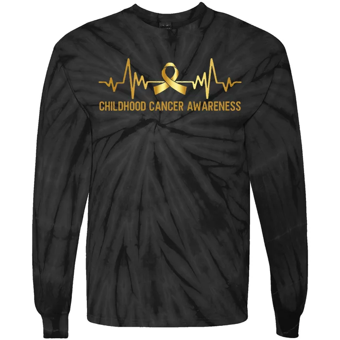 Childhood Cancer Awareness September Cancer Tie-Dye Long Sleeve Shirt