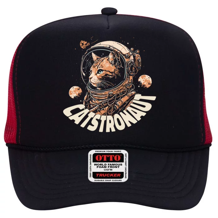 Catstronaut Cat Animal Astronaut High Crown Mesh Trucker Hat