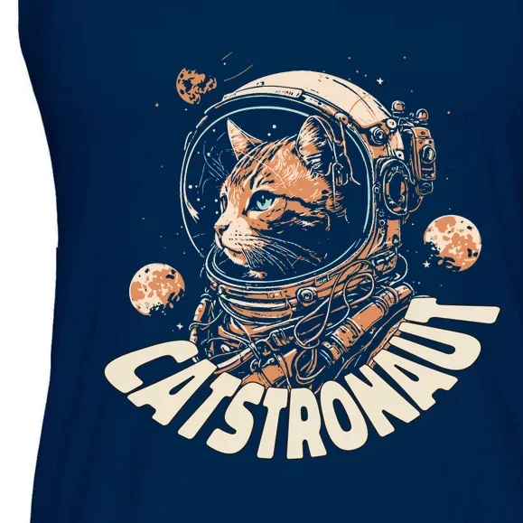 Catstronaut Cat Animal Astronaut Ladies Essential Flowy Tank