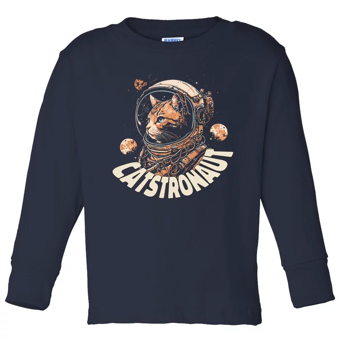 Catstronaut Cat Animal Astronaut Toddler Long Sleeve Shirt