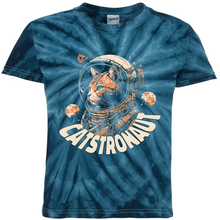 Catstronaut Cat Animal Astronaut Kids Tie-Dye T-Shirt