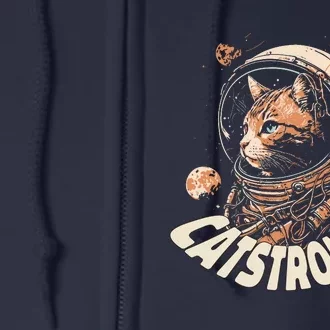 Catstronaut Cat Animal Astronaut Full Zip Hoodie